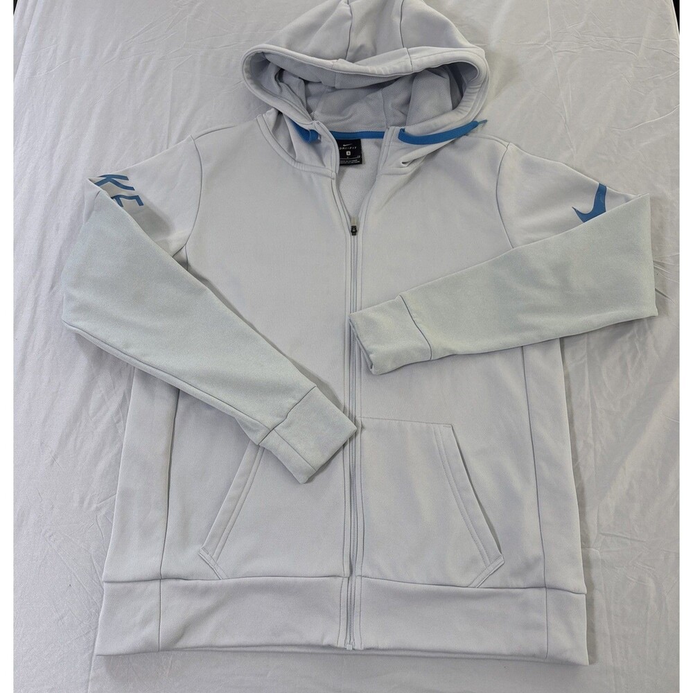 NIKE Dri-Fit Full Zip Hoodie Womens SIZE SMALL- Gray/teal